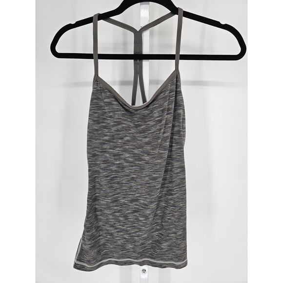 Lucy Tech Womens Sz M Racerback Athletic Tank Top Gray w/ Shelf Bra - Picture 1 of 3